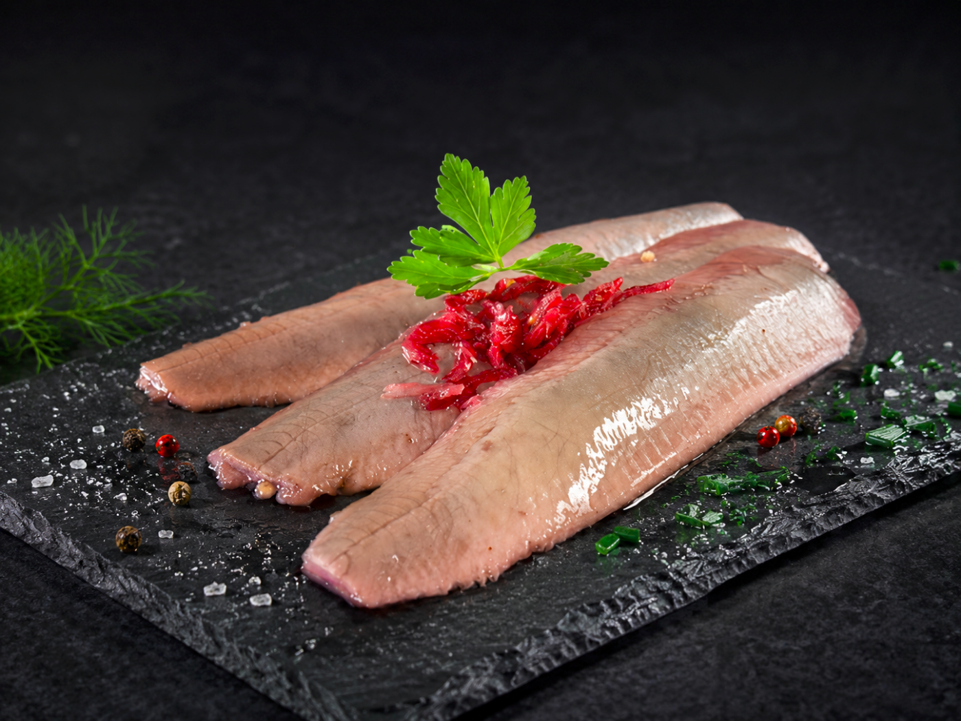 Glückstädter Rotweinfilets nach Rotweinmatjes Art